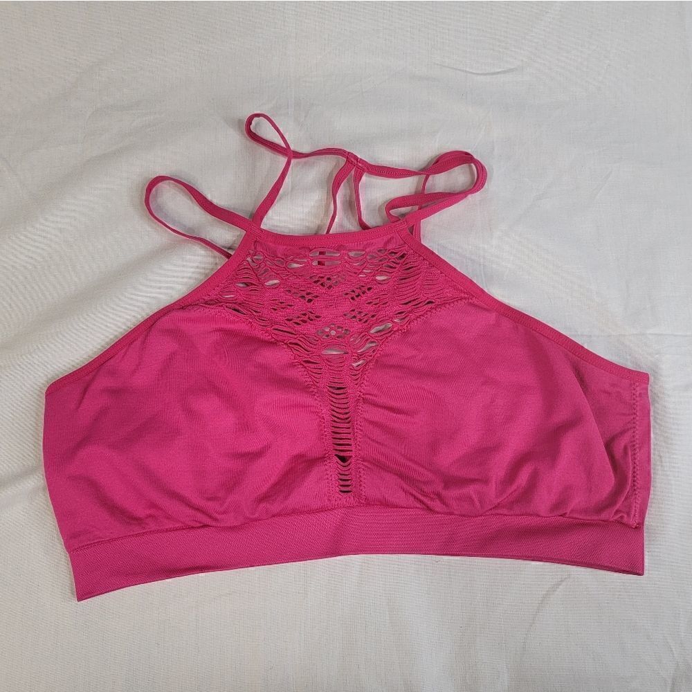 Victoria's Secret PINK Strappy Pink Bralette M Sexy Peekaboo Comfortable